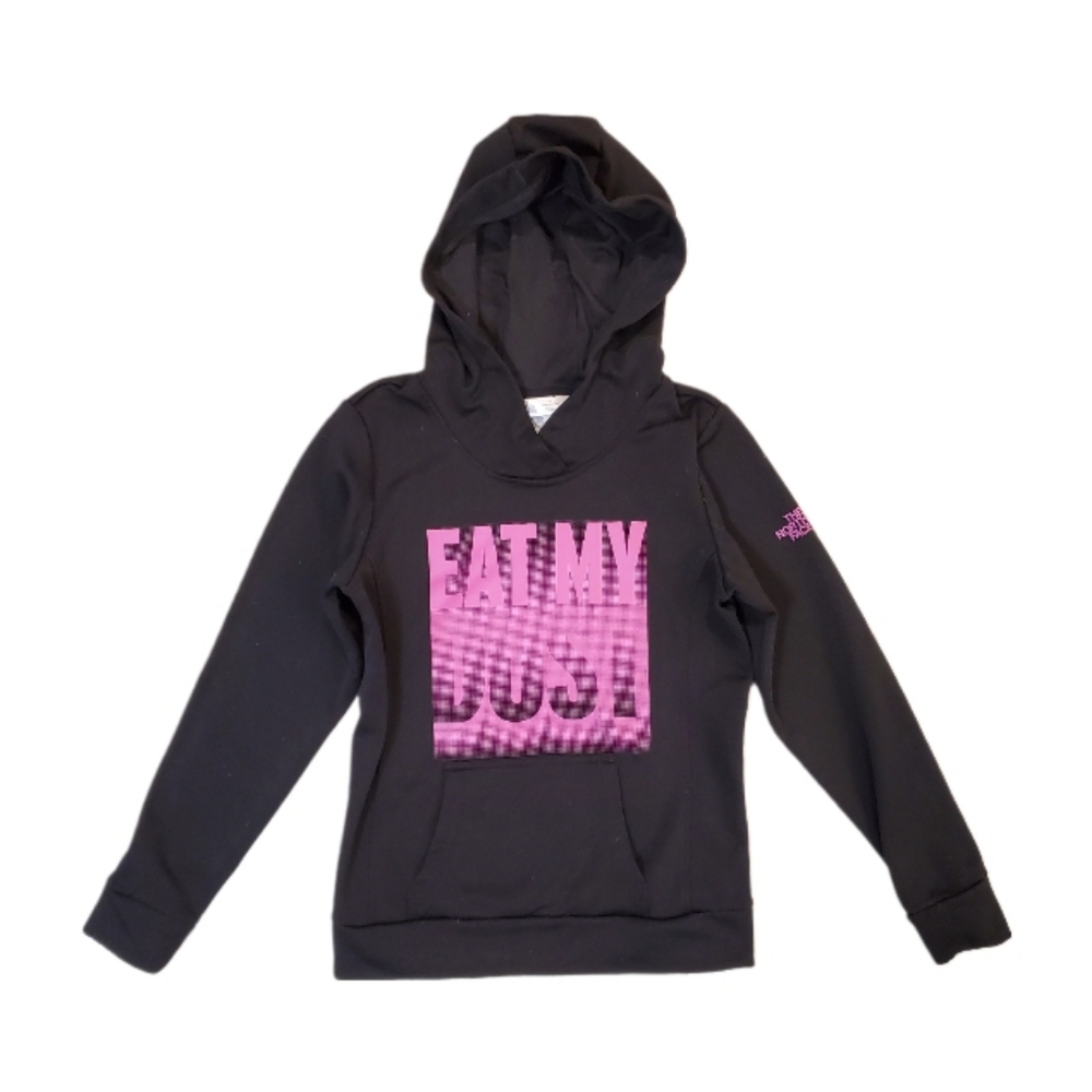 The North Face Women's Black‎ Pink Eat My Dust Pullover Hoodie Small